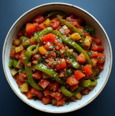 Taktouka (Morocco - pepper-tomato salad)