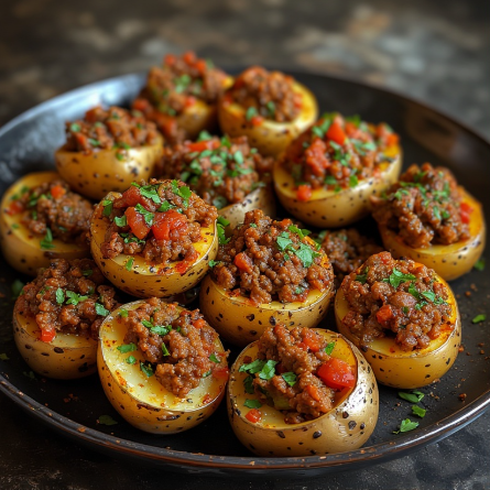 Mbatten (Libya - potato stuffed with meat)