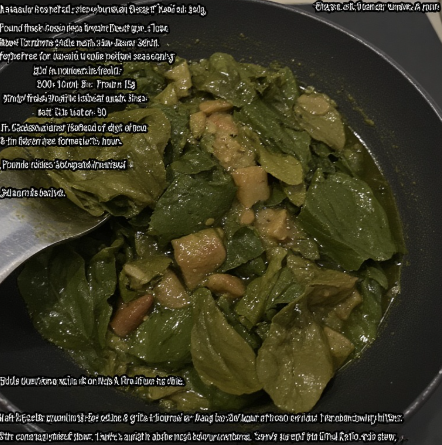 Cassava Leaf Plasas (Sierra Leone - pounded leaf stew)