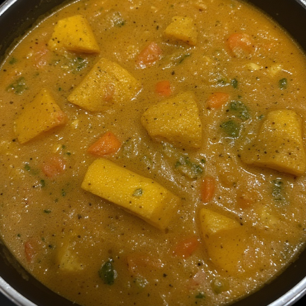 Pounded Yam with Vegetable Soup (Nigeria - general)