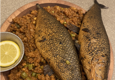 Capitaine à la Braise (DRC - grilled Nile perch)