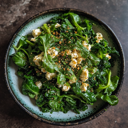 Ayib Begomen (Ethiopia - cottage cheese with greens)