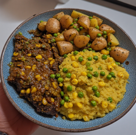Nyama na Irio (Kenya - meat with mash)