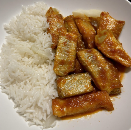 Sardines Sarciado (Egg Drop Style) + Rice