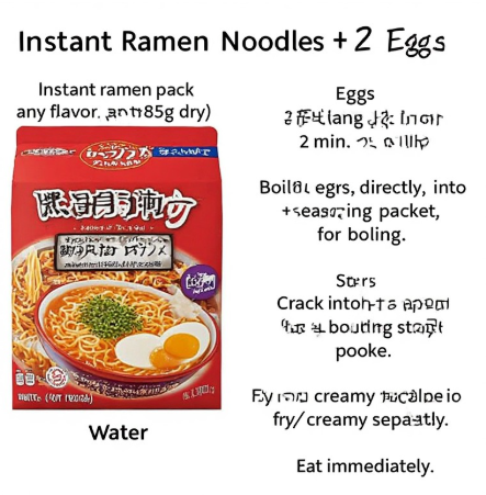 Instant Ramen Noodles + 2 Eggs