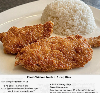 Fried Chicken Neck + 1 cup Rice