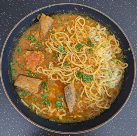 Sardines with Miswa Noodles + Rice (optional side)