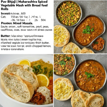 Pav Bhaji (Maharashtra Spiced Vegetable Mash with Bread)