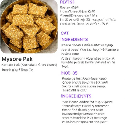 Mysore Pak (Karnataka Ghee Sweet)