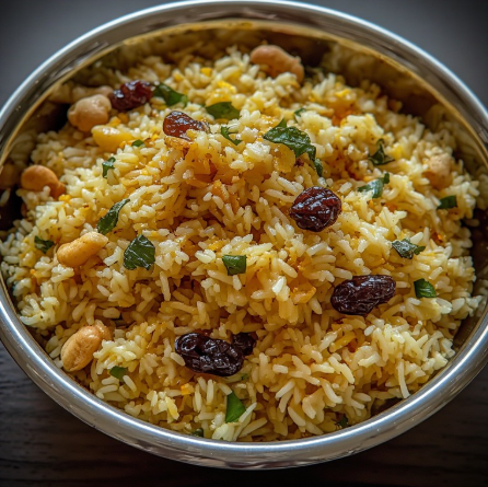 Bengali Mishti Pulao (Sweet Saffron Rice)
