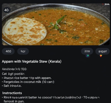 Appam with Vegetable Stew (Kerala)