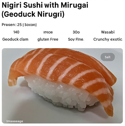 Nigiri Sushi with Mirugai (Geoduck Nigiri)