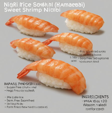 Nigiri Sushi with Amaebi (Sweet Shrimp Nigiri)