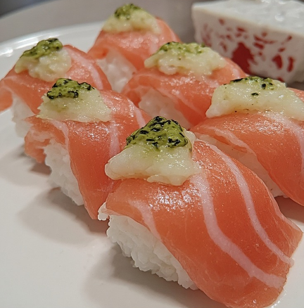 Nigiri Sushi with Hamachi (Yellowtail Nigiri)
