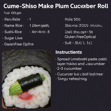 Maki Sushi - Ume Shiso Maki (Plum Cucumber Roll)