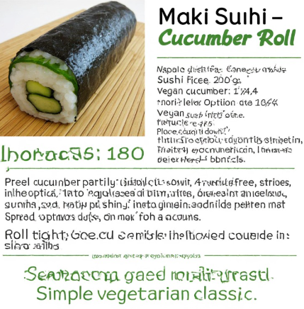 Maki Sushi - Kappa Maki (Cucumber Roll)