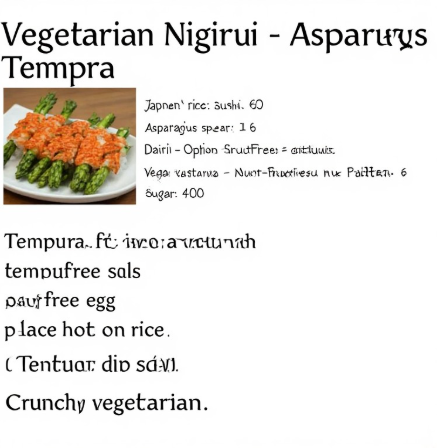 Vegetarian Nigiri - Asparagus Tempura