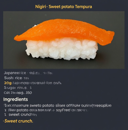 Vegetarian Nigiri - Sweet Potato Tempura