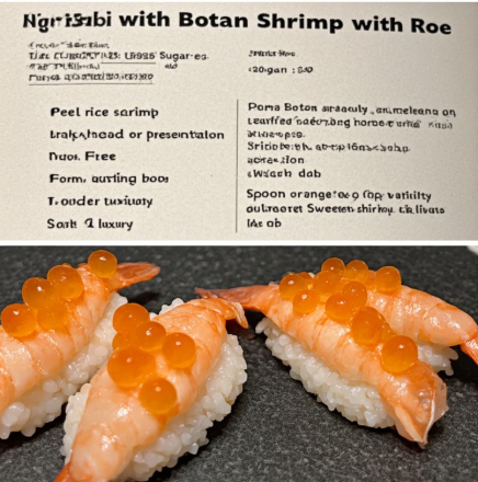 Nigiri Sushi with Botan Ebi (Botan Shrimp with Roe)