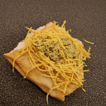Inari with Kinshi Tamago (Egg Threads)