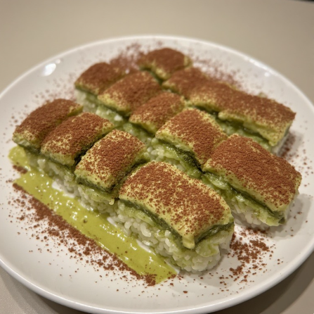 Dessert Sushi - Green Tea Tiramisu Nigiri