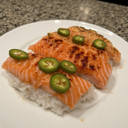 Aburi Salmon Oshi Sushi (BC Canada Fusion Pressed)