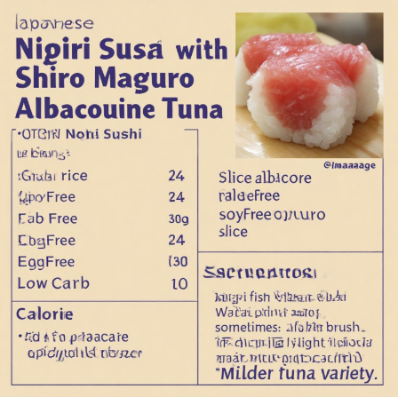 Nigiri Sushi with Shiro Maguro (Albacore Tuna)