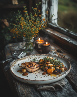 Rjúpa með einiberja sósu og sveppum (Ptarmigan with Juniper Sauce and Mushrooms)