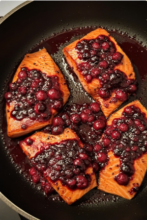 Lax með krækiberja sósu (Salmon with Crowberry Sauce)