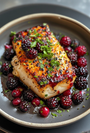 Þorskur með krækiberjum (Cod with Crowberries)