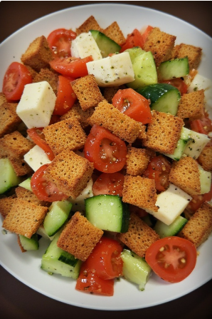 Rúgbrauðs og ostasalat (Rye Bread and Cheese Salad)
