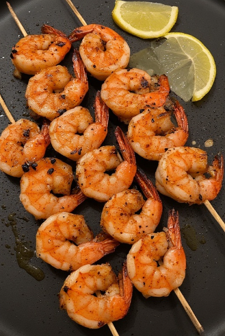 Rækjur á spýtum (Prawn Skewers)