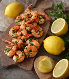 Rækjur með sítrónu (Prawns with Lemon)