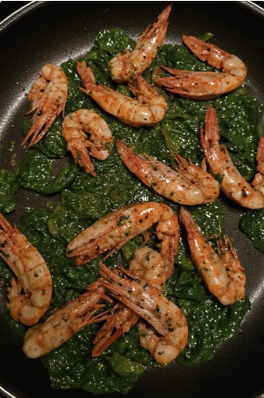Humar með spínati (Langoustine with Spinach)