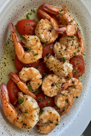 Rækjur með tómat (Prawns with Tomato)