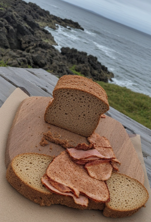 Rúgbrauð með skinku (Rye Bread with Ham)