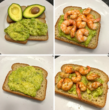 Rækjur og avókadó á rúgbrauði (Prawns and Avocado on Rye Bread)
