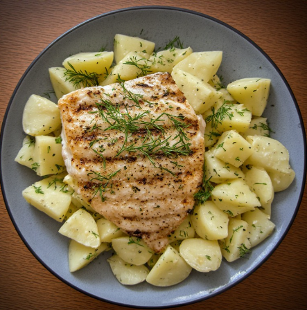 Ferskur fiskur með kartöflusalati (Fresh Fish with Potato Salad)