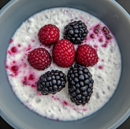 Vegan skyr með krækiberjum (Vegan Skyr with Crowberries)