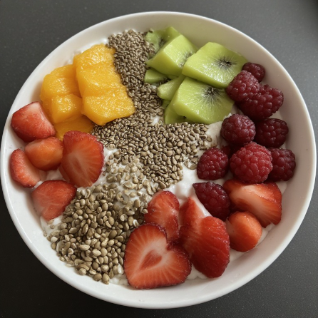 Plöntuskyr morgunskál með fræjum (Plant Skyr Breakfast Bowl with Seeds)