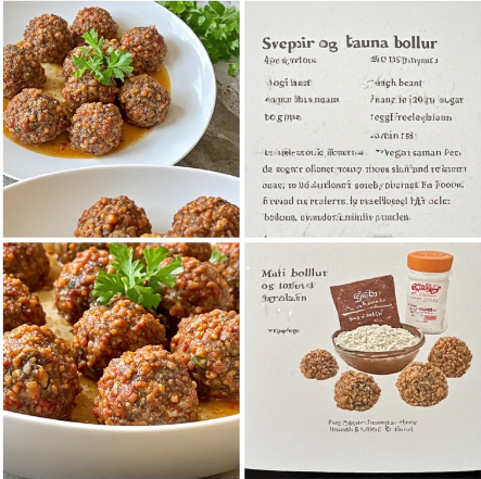 Sveppir og bauna bollur (Mushroom and Bean Balls)