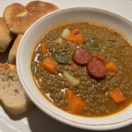 Sopa de Lentilhas com Chouriço (Lentil and Sausage Stew)
