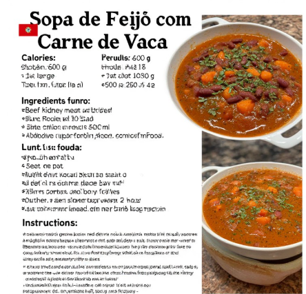 Sopa de Feijão com Carne de Vaca