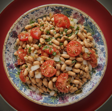 Salada de Feijão com Tomate Cereja