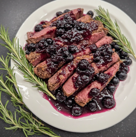Venison Backstrap with Blueberry Sauce