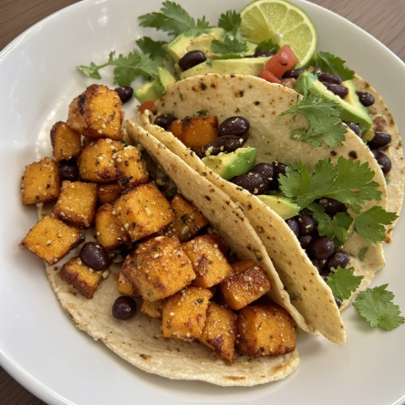 Vegan Kumara & Black Bean Tacos