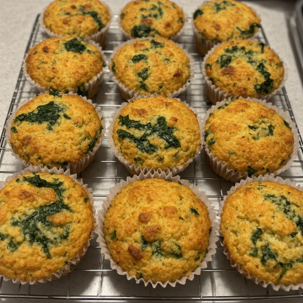 Savoury Kumara & Spinach Muffins