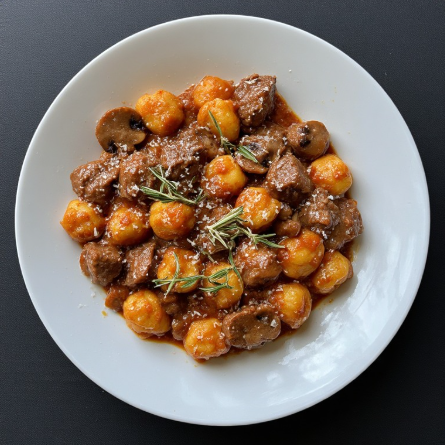 Venison & Mushroom Ragù with Kumara Gnocchi