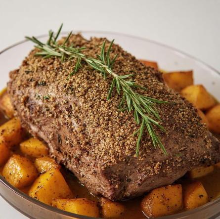 Slow-Cooked Lamb Shoulder with Kumara & Herb Crust