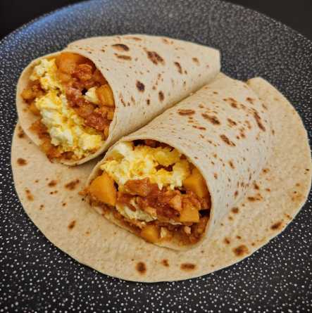 Simple Egg & Kumara Breakfast Wrap